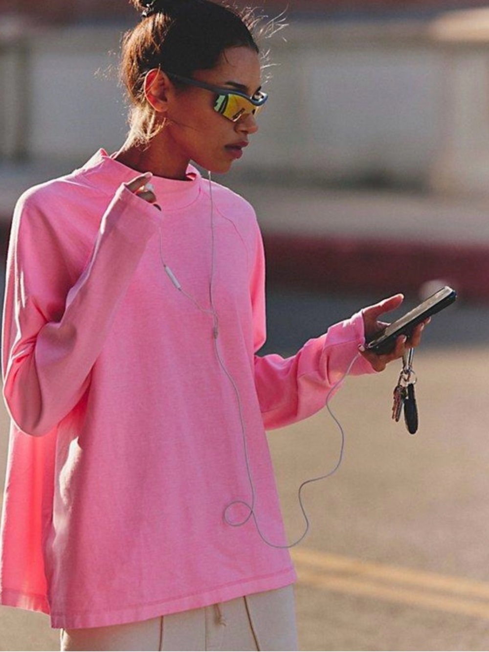 Free People Movement Restoration Layer XS Pink Oversized Athleisure Pullover